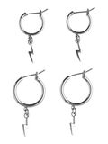 Pieces 2-PACK HANGER CREOLEN, Silver Colour, highres - 17101453_SilverColour_001.jpg