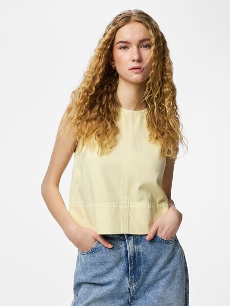 Pieces PCSKY DENIM TOP, French Vanilla, highres - 17168253_FrenchVanilla_003.jpg