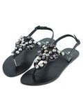 Pieces FLAT LEATHER SANDALS, Black, highres - 17073382_Black_002.jpg