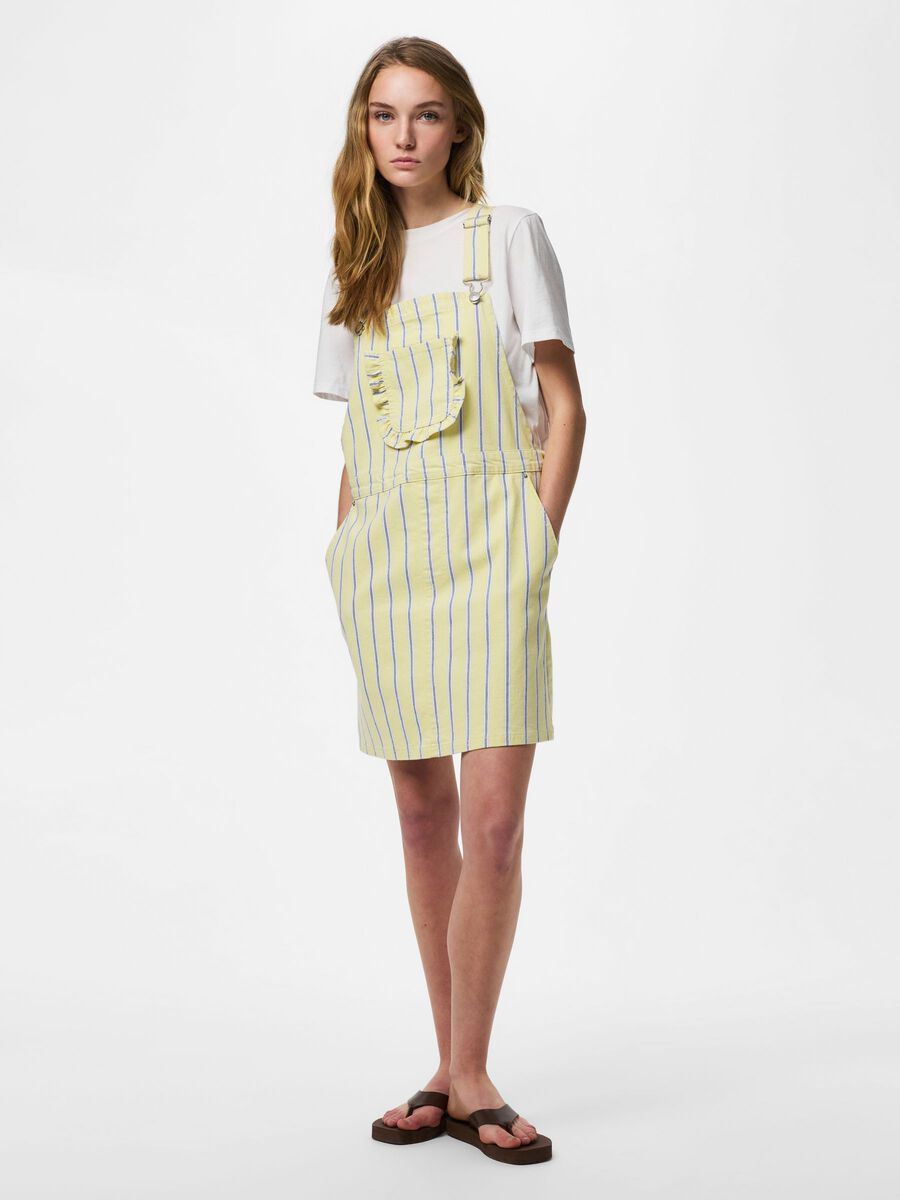 Carousel image - PCBILLO DUNGAREE DENIM DRESS, French Vanilla | 3