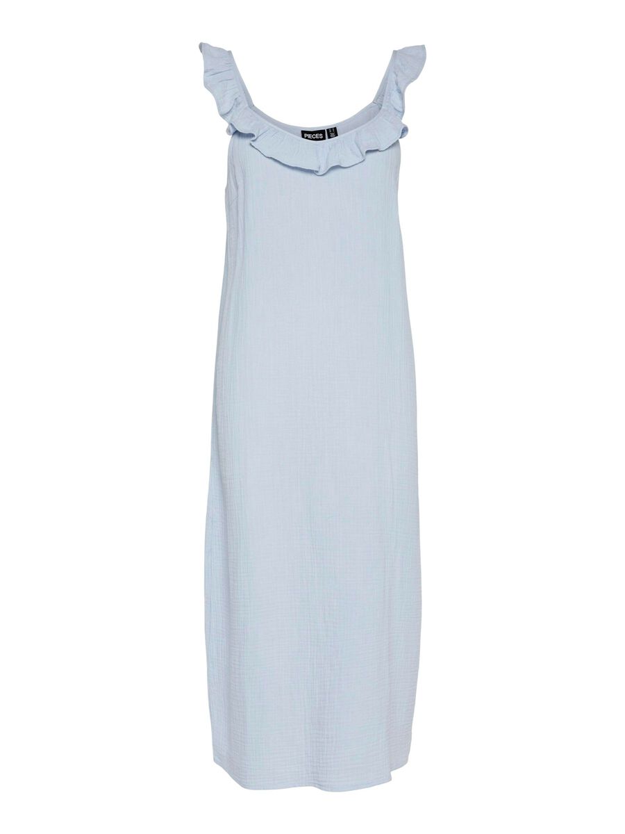 Pieces PCSASTINA MUSSELIN MIDI DRESS, Cashmere Blue, highres - 17156477_CashmereBlue_001.jpg