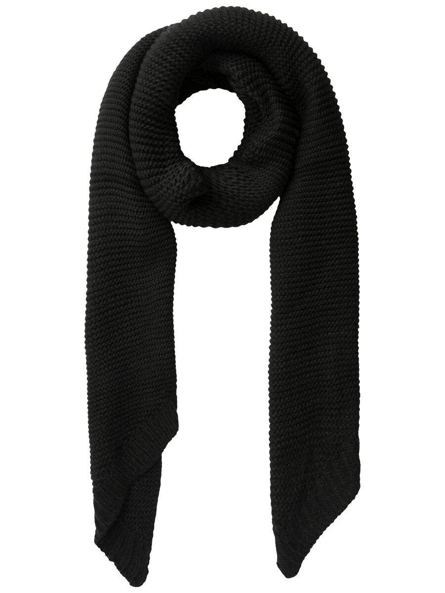 Pieces WOOL SCARF, Black, highres - 17090600_Black_001.jpg