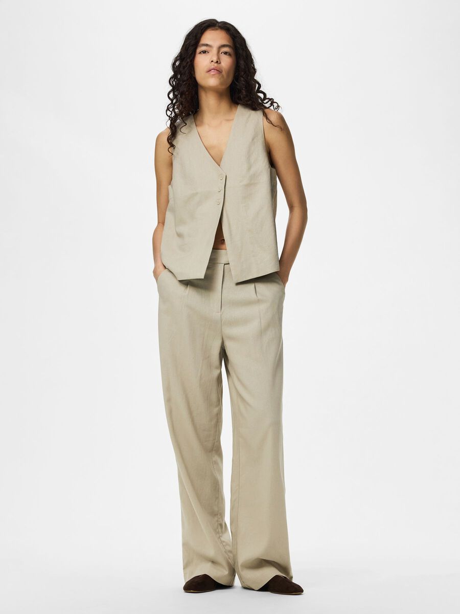Carousel image - PCAWACE LINEN BLEND VEST, Silver Lining | 5
