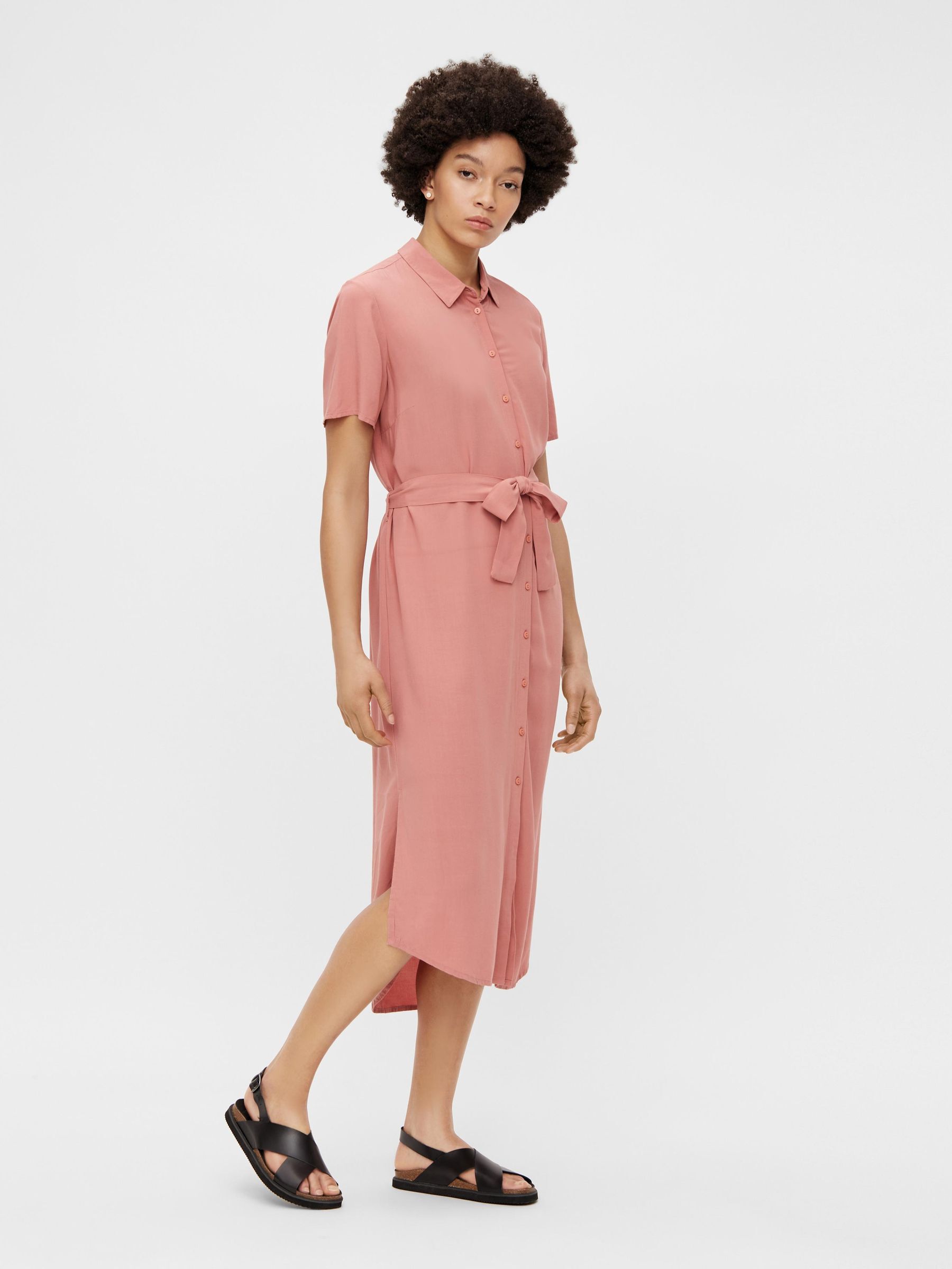 Robe chemise rose new arrivals