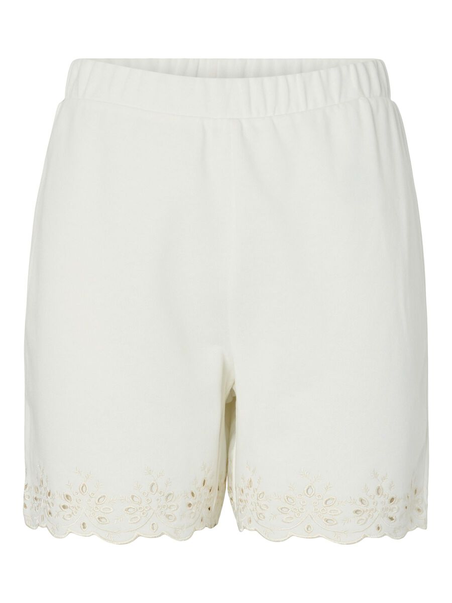 Carousel image - PCCHILLI SOMMER HW BRODERIE SHORTS, Cloud Dancer | 6