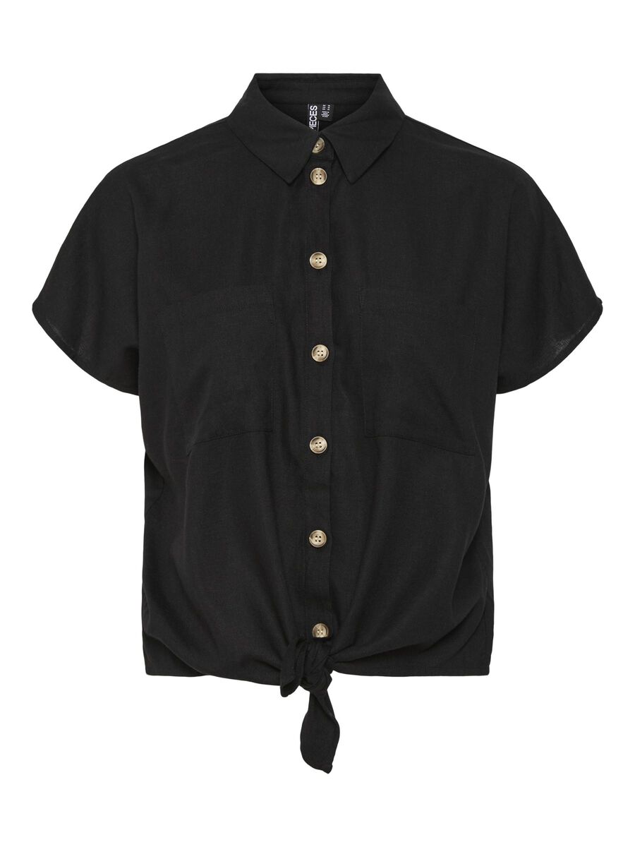 Pieces PCPIA SHORT SLEEVED SHIRT, Black, highres - 17154736_Black_001.jpg