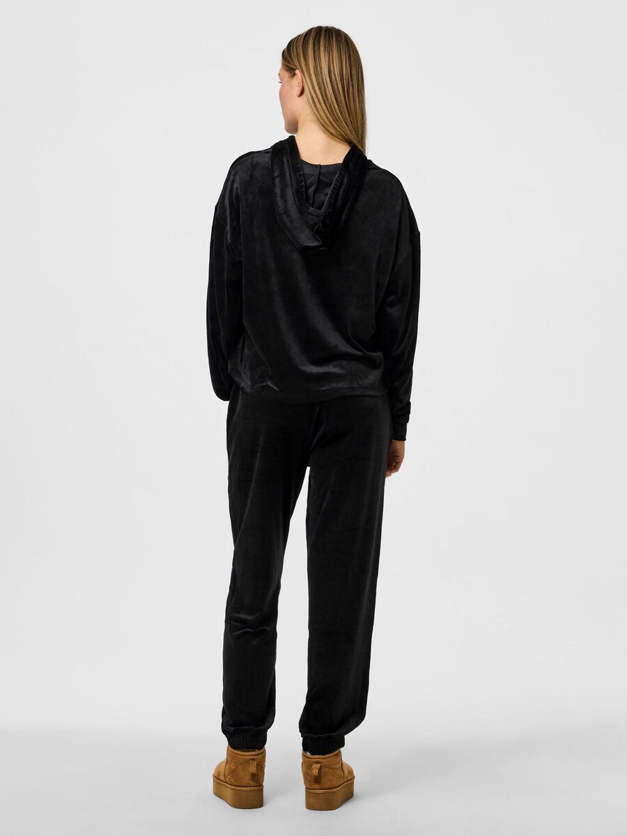 Pieces PCSILLI SAMT HOODIE, Black, highres - 17154433_Black_004.jpg