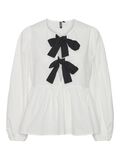 Pieces PCGOLLY BOW LONG SLEEVED TOP, Bright White, highres - 17154379_BrightWhite_1150495_001.jpg