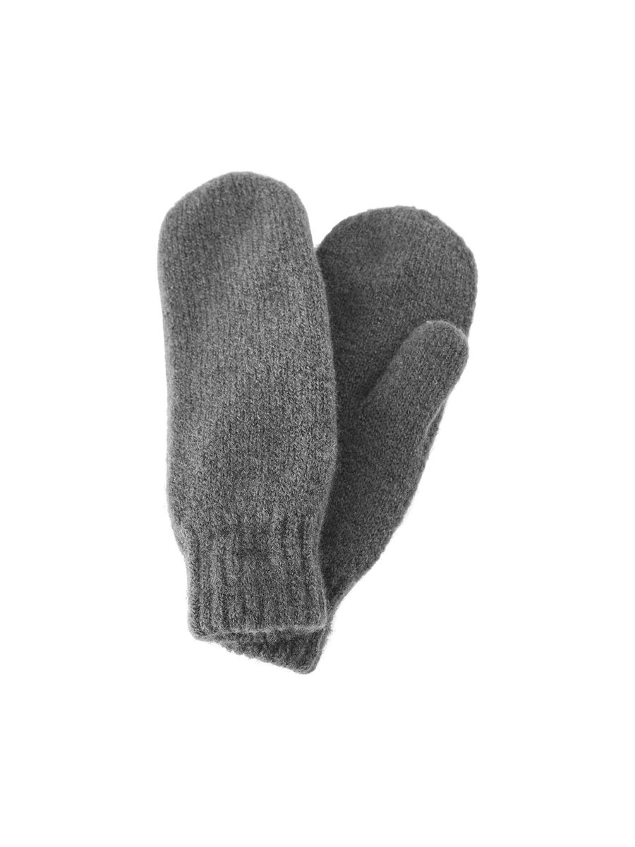 Carousel image - WOOL-BLEND MITTENS, Dark Grey Melange | 1