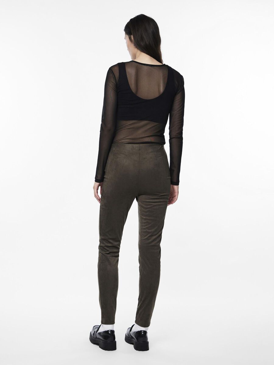 Pieces PCANNU FAUX DAIM LEGGINGS, Black Olive, highres - 17146928_BlackOlive_004.jpg