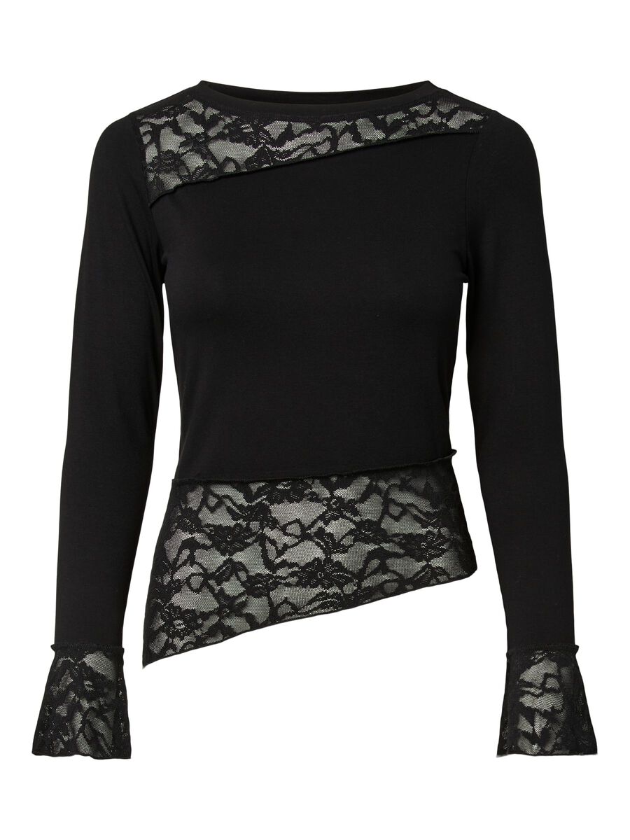 Carousel image 5 PCAUGUSTA BLONDEDETALJ LANGERMET TOPP, Black