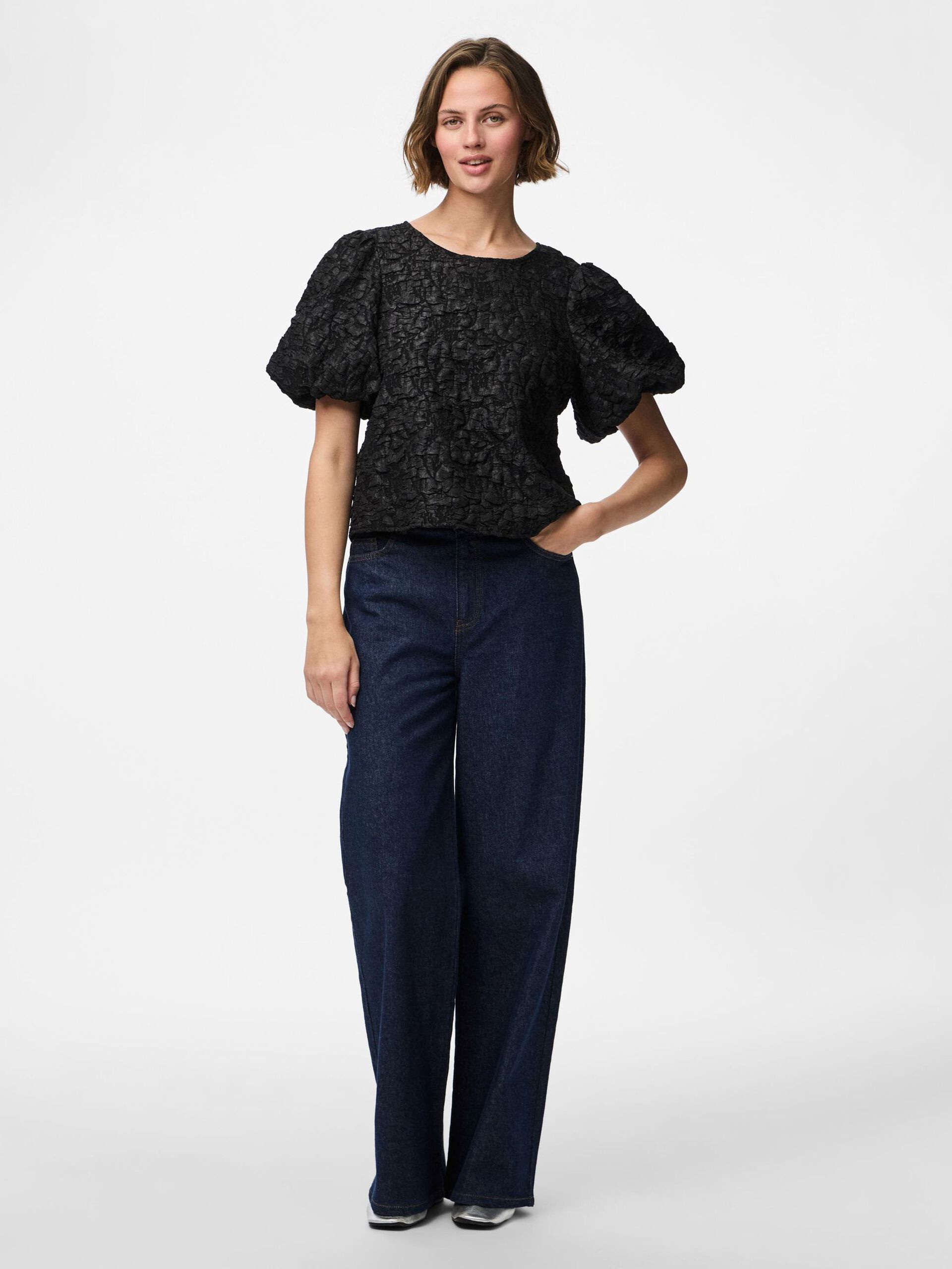 Carousel image - PCGRETCHEN SHORT SLEEVED BLOUSE, Black | 3