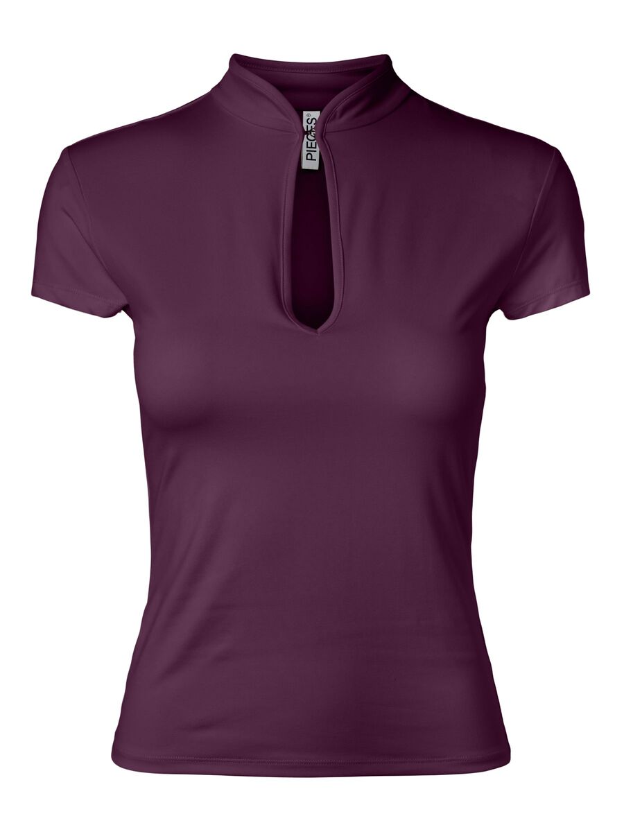 Carousel image 5 PCAIDA HIGH NECK SHORT SLEEVED TOP, Pickled Beet