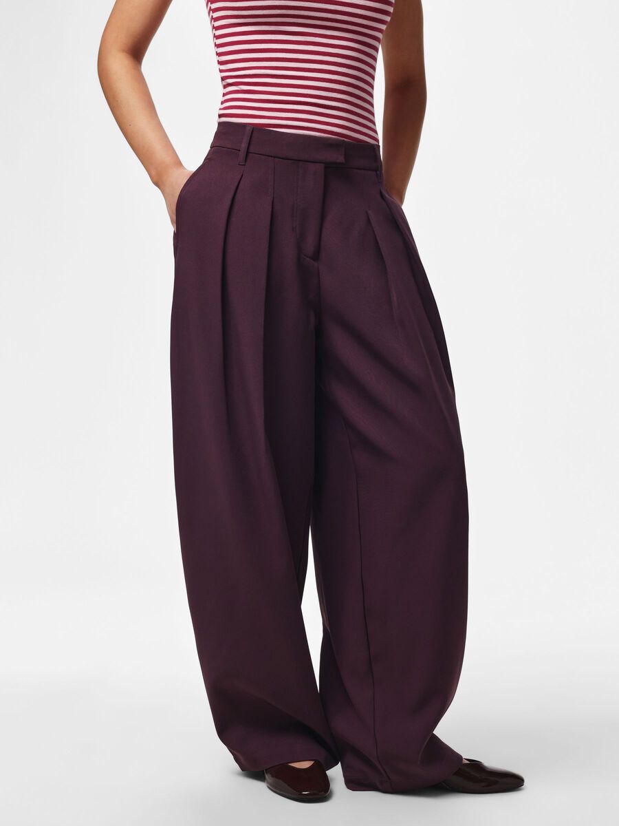 Product carousel image 1 PCOLIVIA BARREL  TROUSERS, Plum Perfect