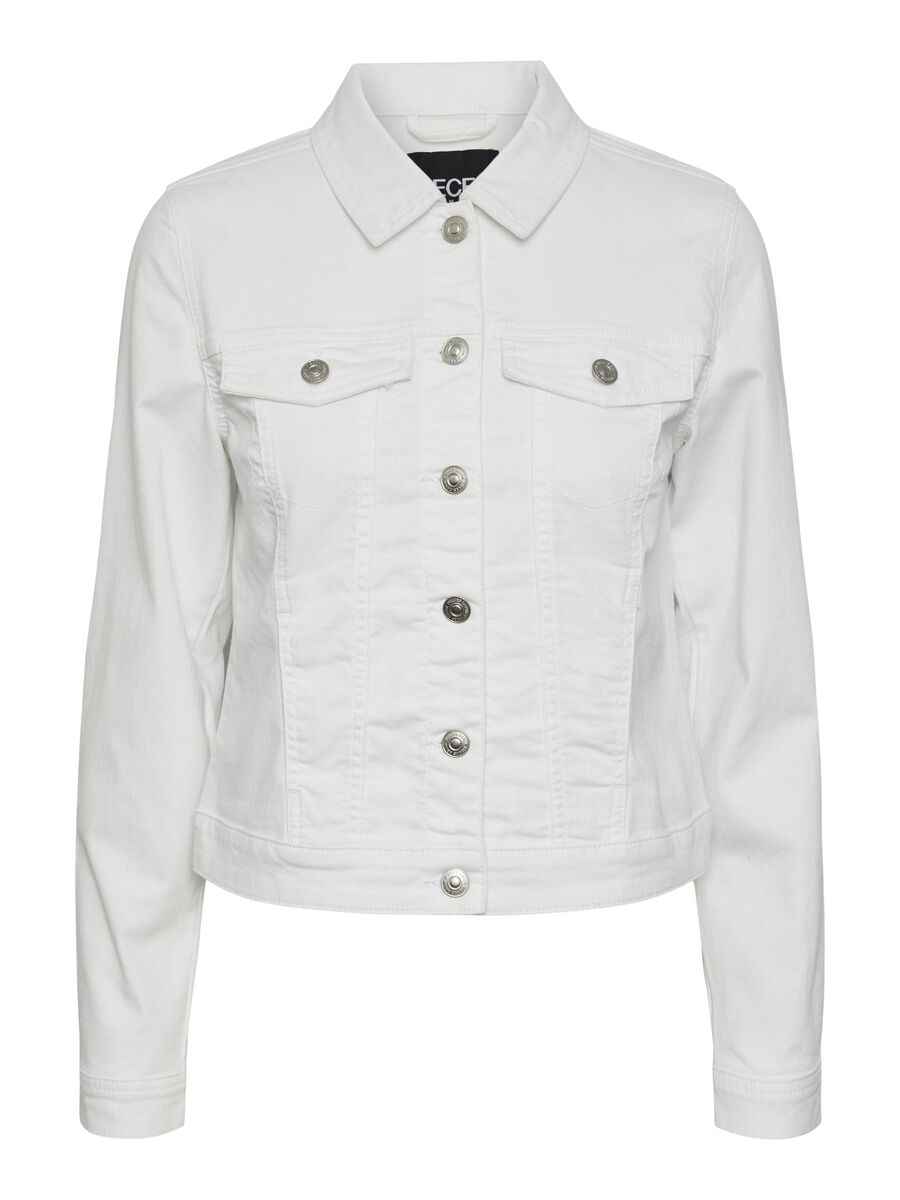 Pieces PCOIA VESTE EN JEAN, Bright White, highres - 17123702_BrightWhite_001.jpg