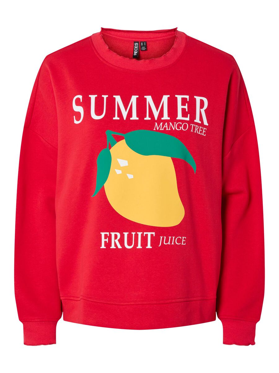 Pieces PCMALIAH PRINTED SWEATSHIRT, True Red, highres - 17147858_TrueRed_1210420_001.jpg