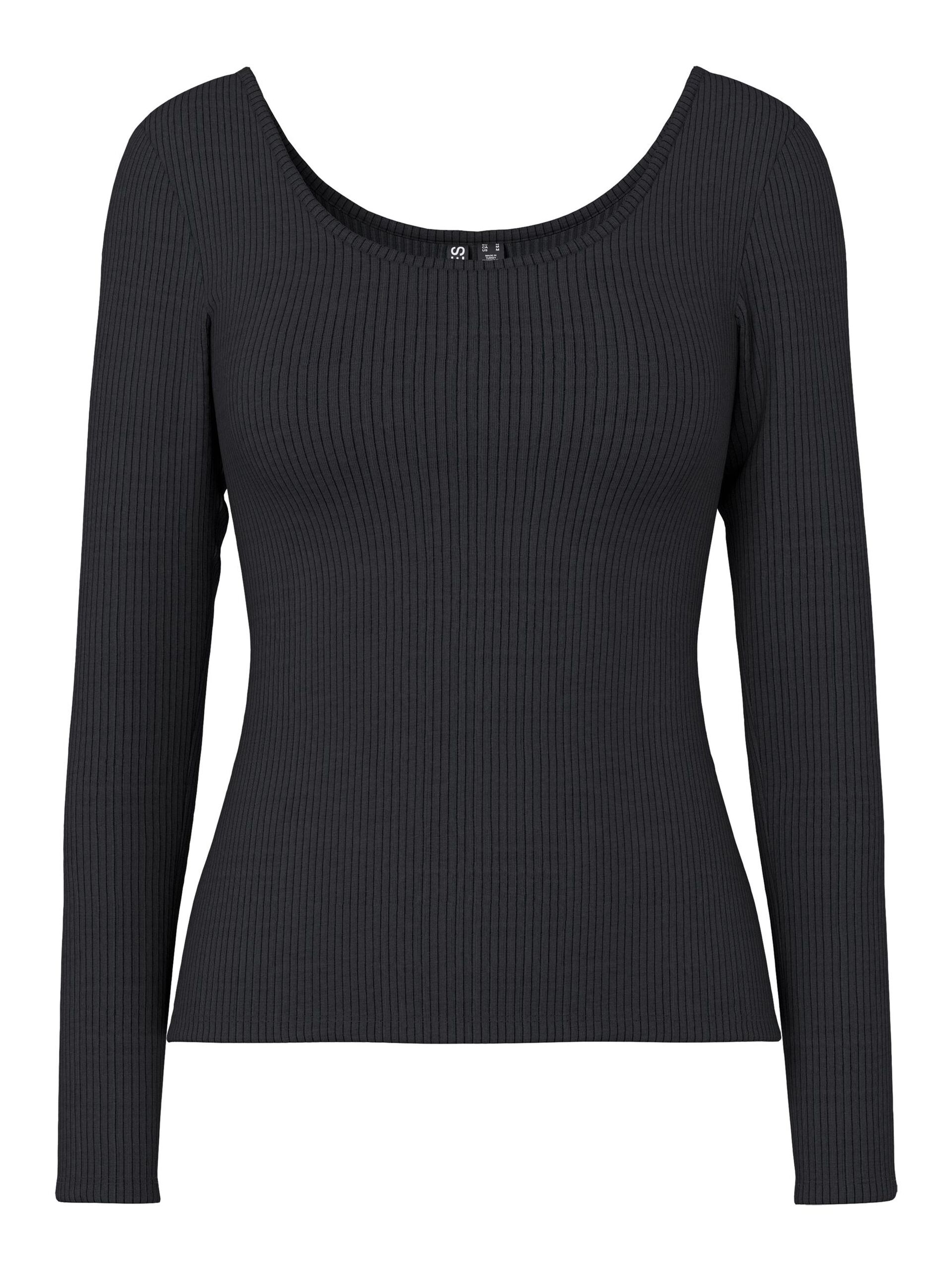 Carousel image - PCKITTE TOP À MANCHES LONGUES, Black | 5