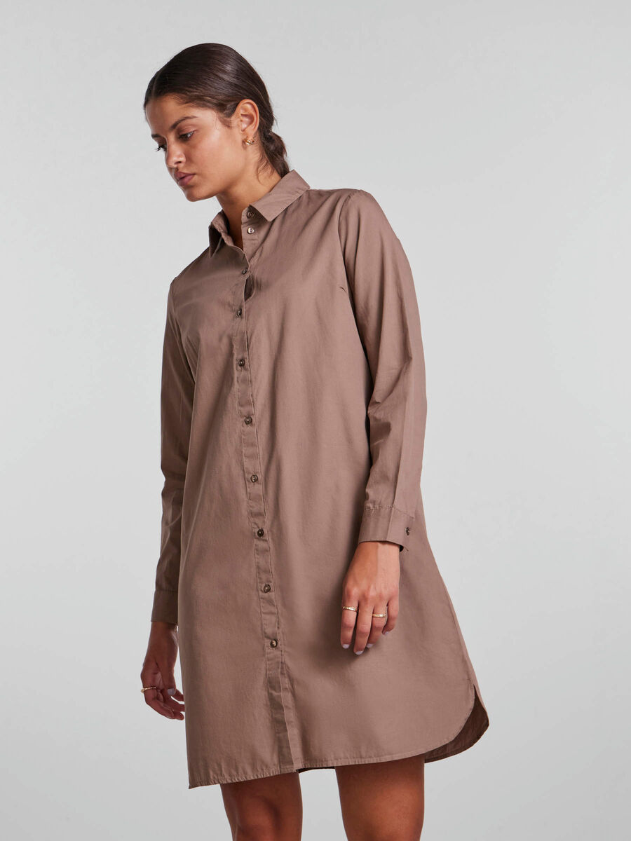 Pieces PCJAYLA SHIRT DRESS, Fossil, highres - 17127041_Fossil_003.jpg