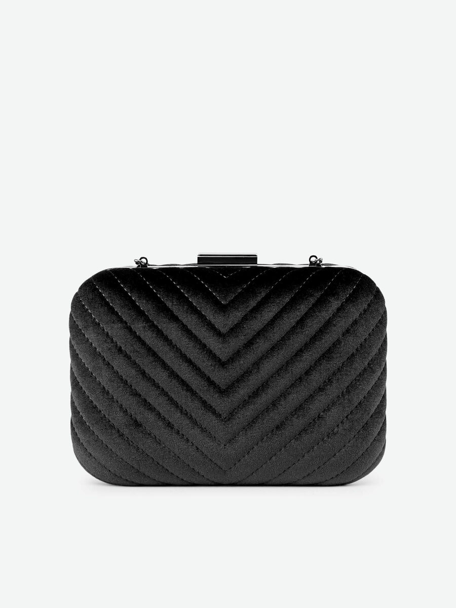 Carousel image - QUILTED VELVET CLUTCH, Black | 5