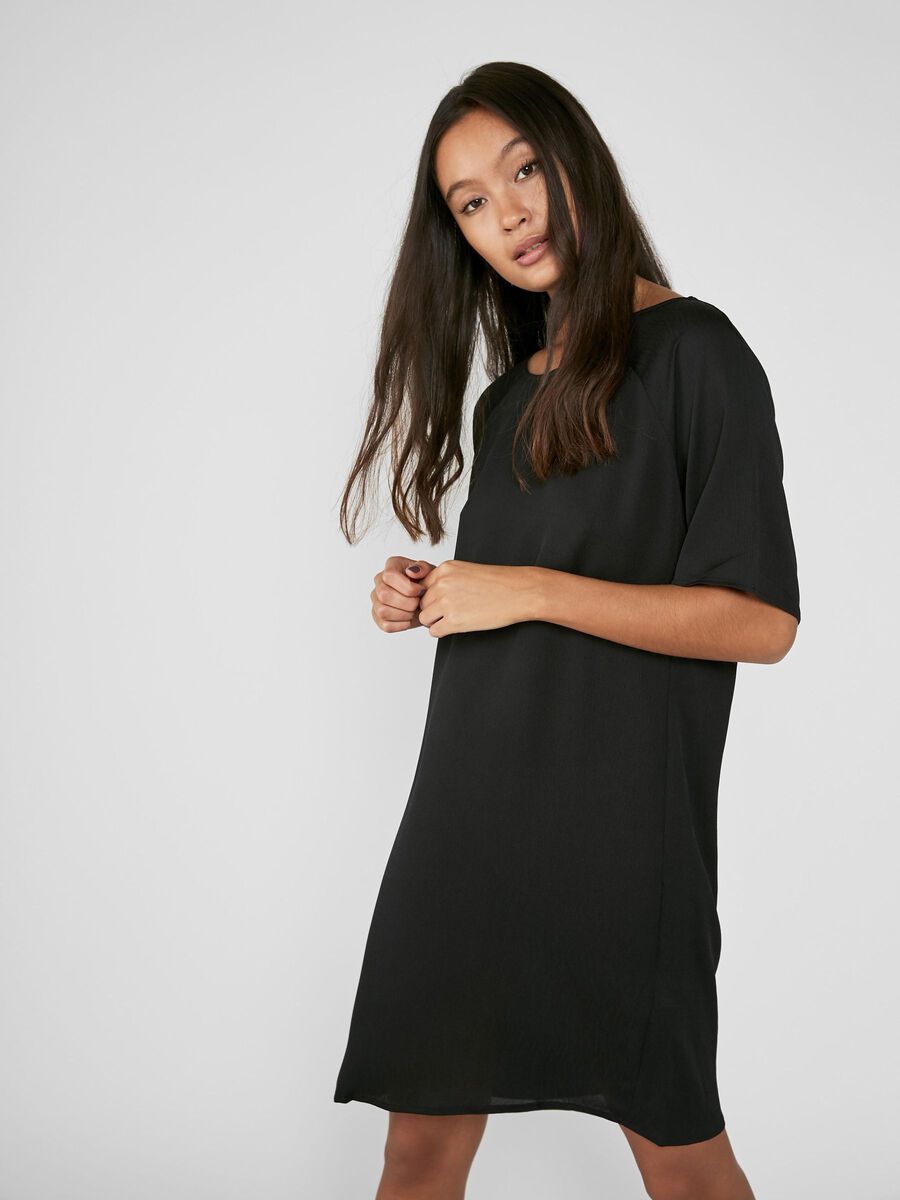 Pieces SHORT SLEEVED MIDI DRESS, Black, highres - 17091985_Black_003.jpg