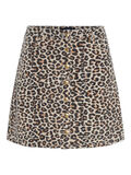 Pieces ANIMAL-PRINT COTTON MINI SKIRT, Peyote, highres - 17097263_Peyote_701753_001.jpg