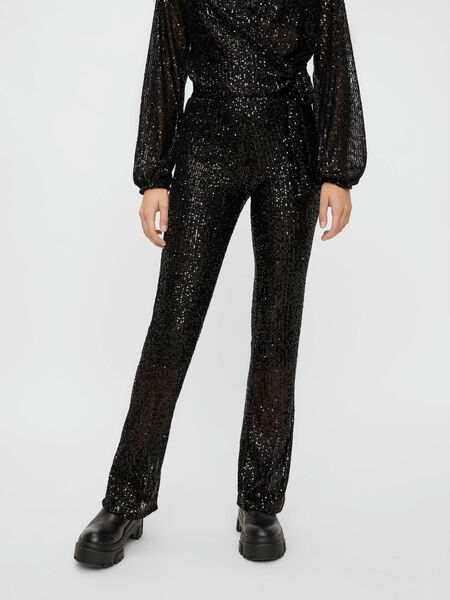 Pieces PCDELPHIA FLARED TROUSERS, Black, highres - 17109437_Black_003.jpg