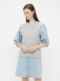 Pieces STRIKKET VEST, Light Grey Melange, highres - 17117579_LightGreyMelange_003.jpg