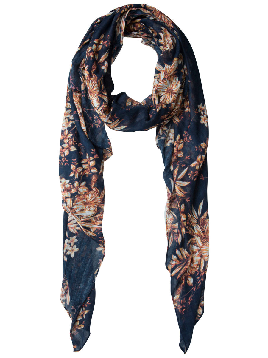Pieces LONG PATTERNED SCARF, Maritime Blue, highres - 17089789_MaritimeBlue_001.jpg