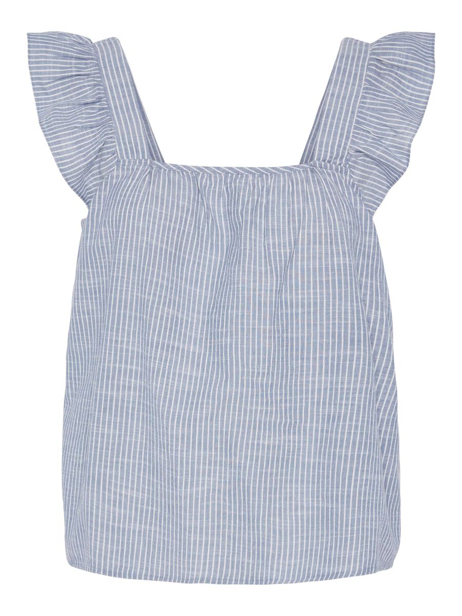 Pieces PCAPIA SLEEVELESS LINEN-BLEND TOP, Coronet Blue, highres - 17155311_CoronetBlue_1161549_001.jpg