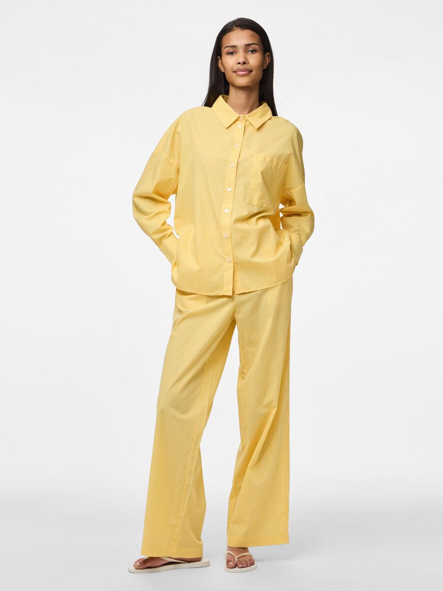 Pieces PCFELINE  STRIPED SHIRT, Sunset Gold, highres - 17158469_SunsetGold_1208390_007.jpg
