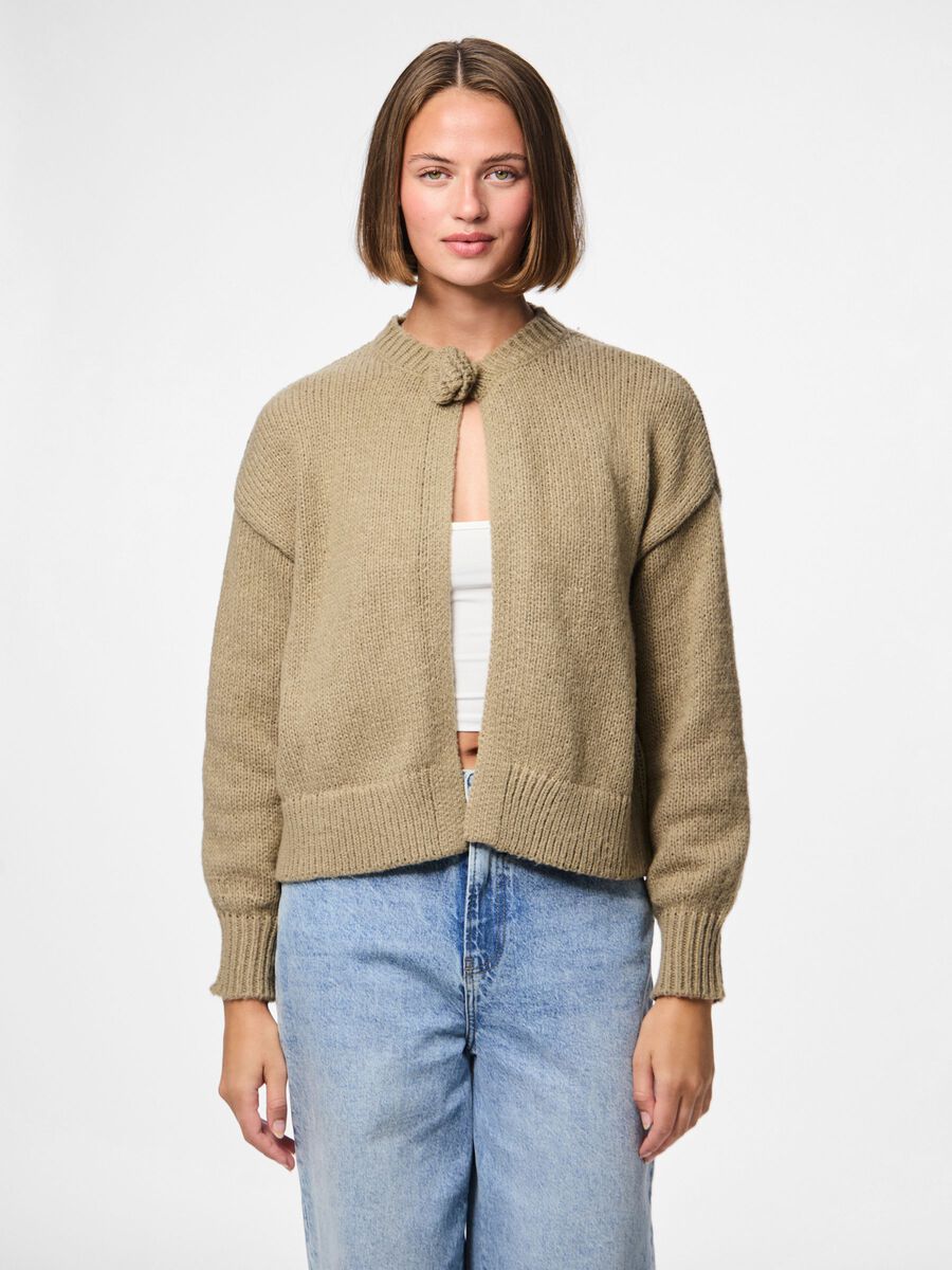 Carousel image - PCJELENA CARDIGAN EN MAILLE, Greige | 1