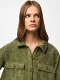 thumbnail Pceffi corduroy overhemd, colour: olivine, groene, gedetailleerde weergave