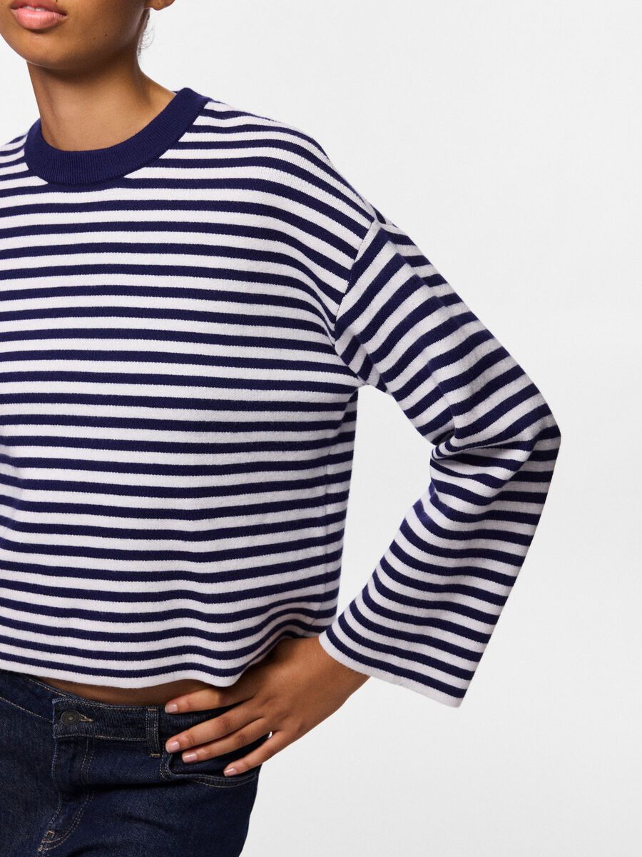 Carousel image 7 PCJASSY STRIPE KNITTED PULLOVER, Maritime Blue