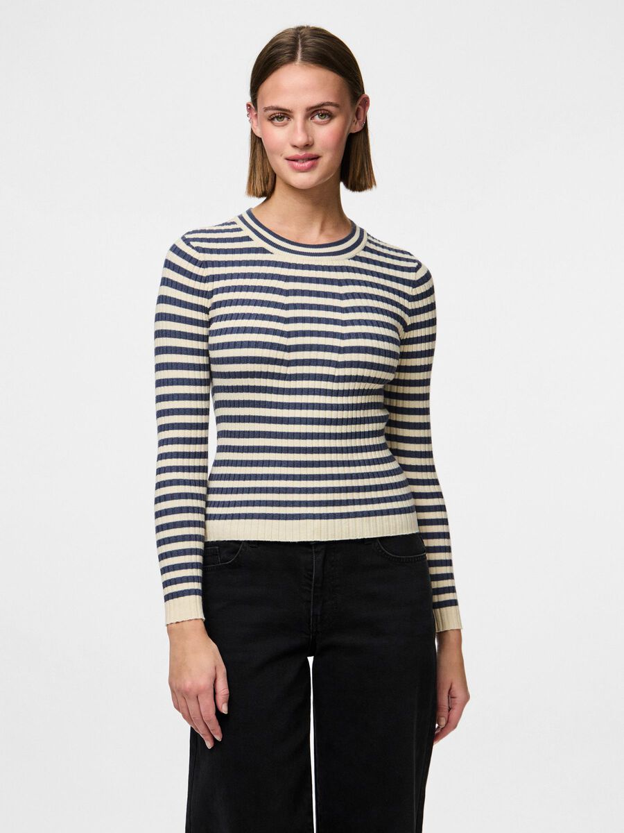 Pieces PCCRISTA KNITTED PULLOVER, Ombre Blue, highres - 17115047_OmbreBlue_1038432_003.jpg