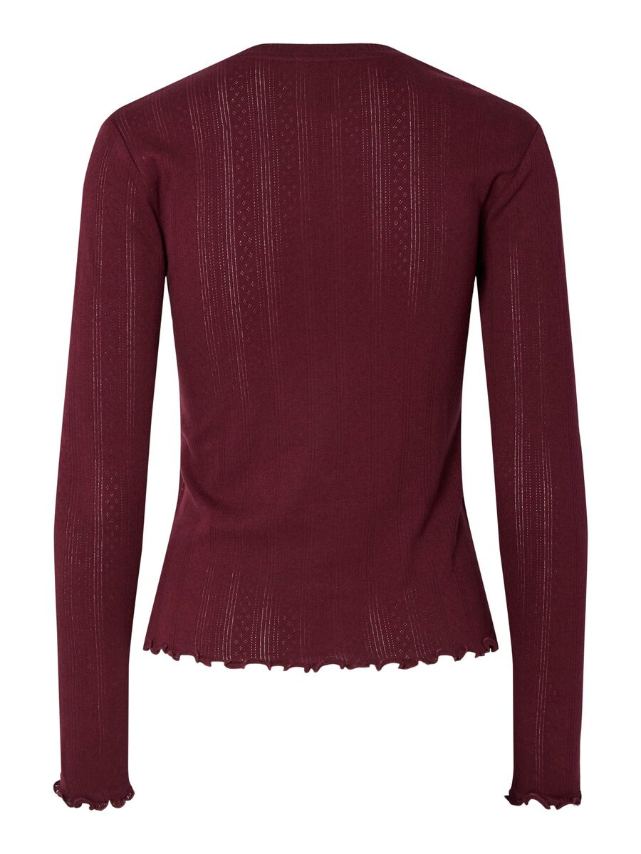 Pieces PCMARIE POINTELLE  LONG SLEEVED TOP, Tawny Port, highres - 17152052_TawnyPort_002.jpg