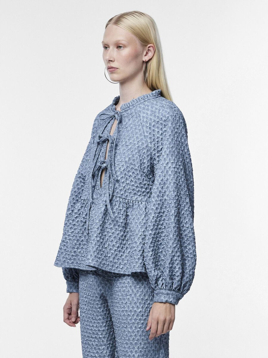 Pieces PCNIBE LONG SLEEVED TOP, Faded Denim, highres - 17149864_FadedDenim_003.jpg