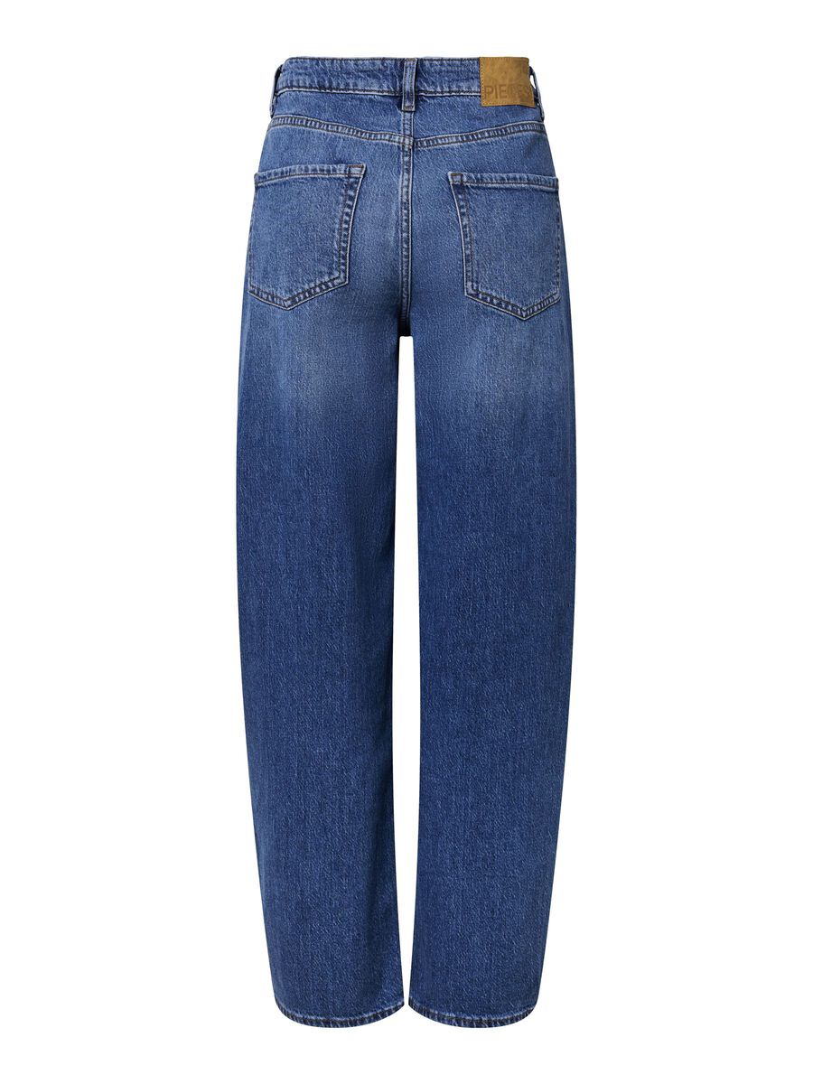 Carousel image 7 PCGRACE MW BARREL FIT JEANS, Medium Blue Denim