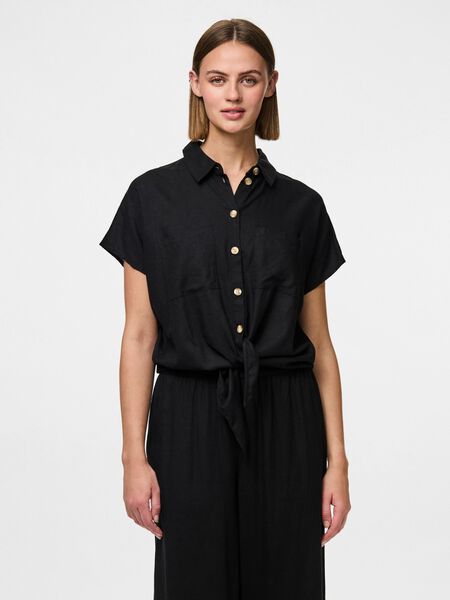 Pieces PCPIA SHORT SLEEVED SHIRT, Black, highres - 17154736_Black_003.jpg