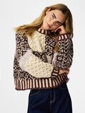 Product image thumbnail - PCFUSION COLORBLOCK  KNITTED JUMPER, Greige | 1