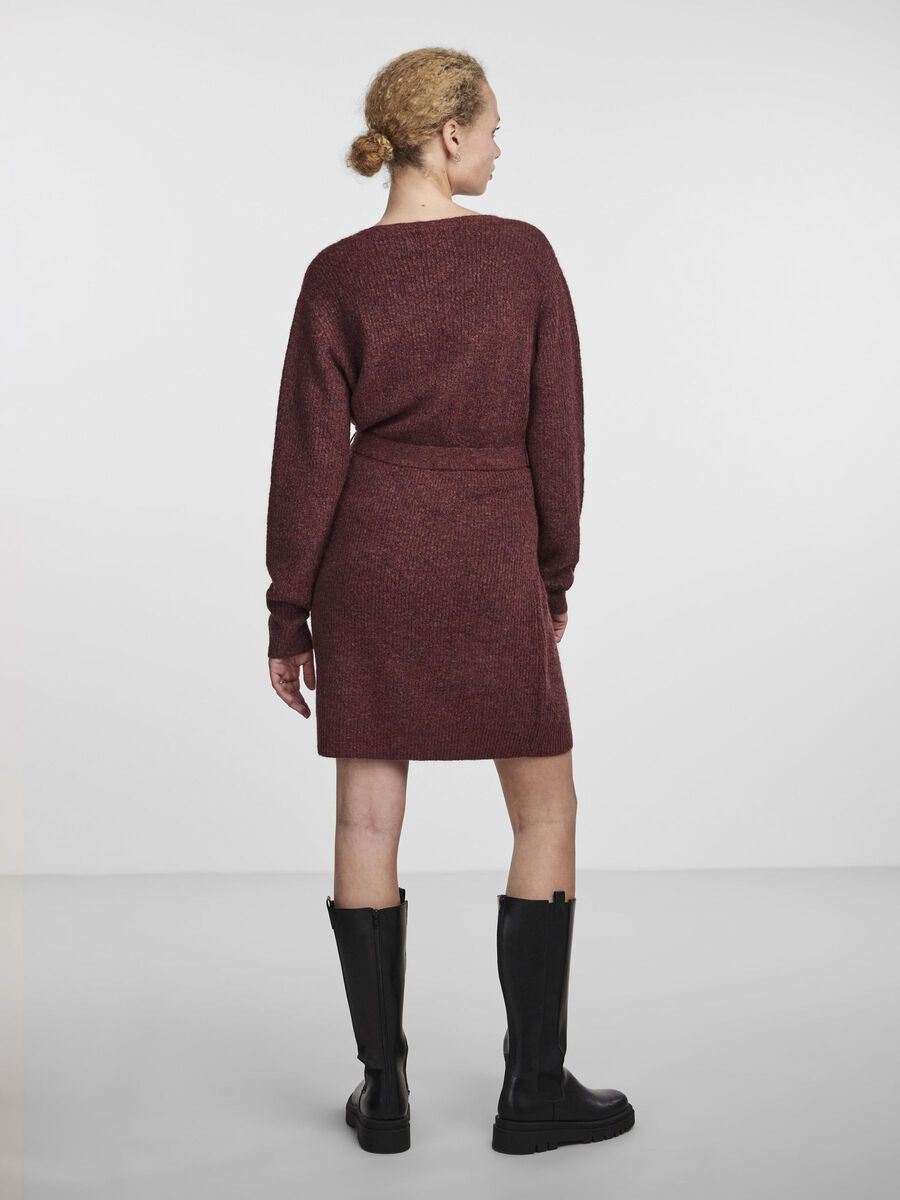 Pieces PCELLEN KNITTED DRESS, Tawny Port, highres - 17140738_TawnyPort_004.jpg