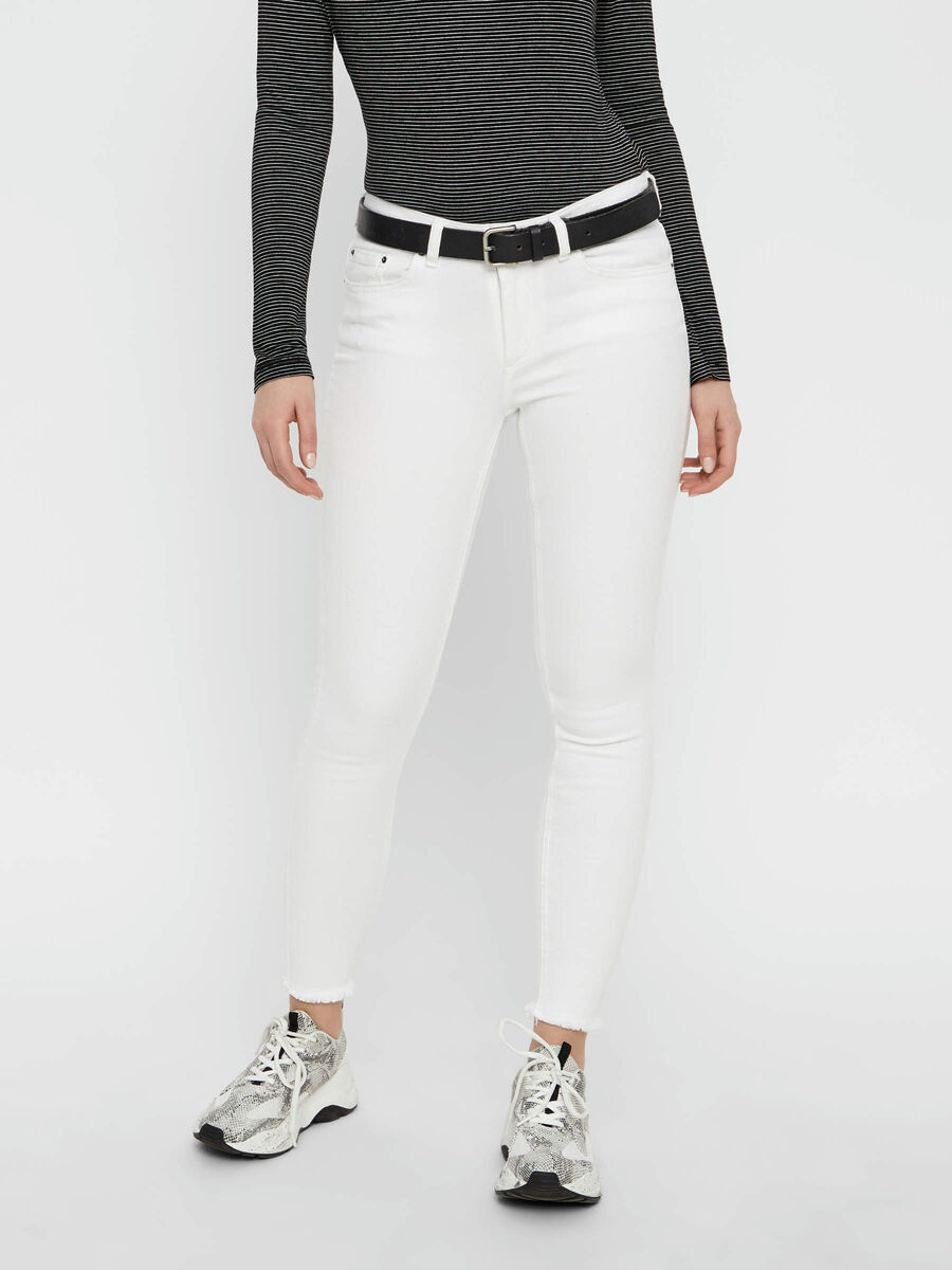 Pieces MID WAIST CROPPED JEAN, Bright White, highres - 17080656_BrightWhite_003.jpg