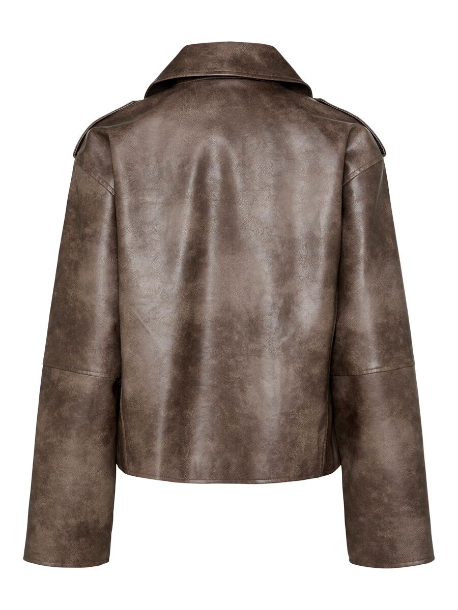 Pieces PCSADIE FAUX LEATHER JACKET, Chicory Coffee, highres - 17155328_ChicoryCoffee_1217842_002.jpg