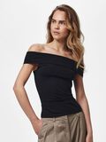 Product image thumbnail - PCGEORGINA  OFF-SHOULDER TOP, Black | 1