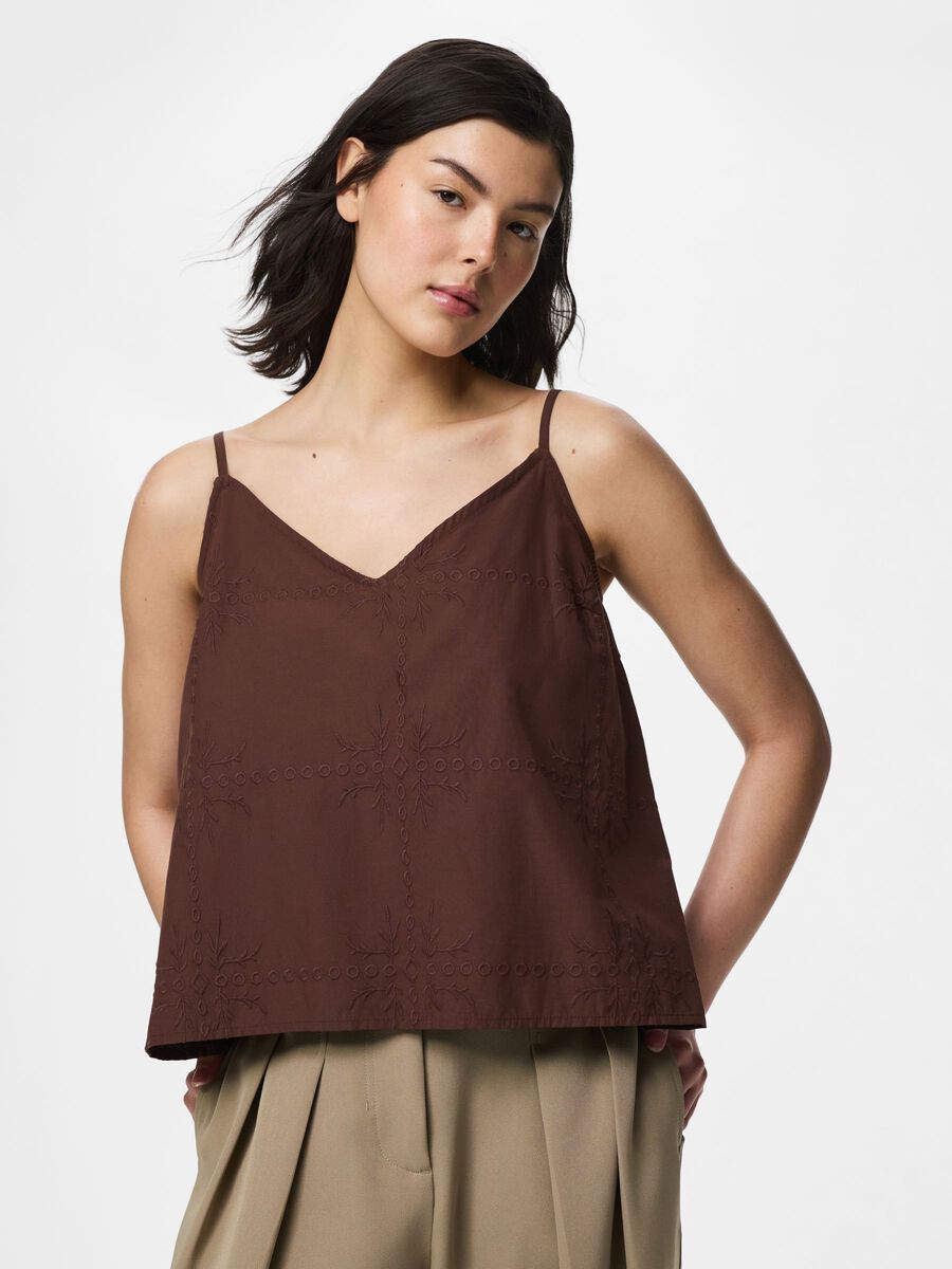 Product carousel image - PCPIPPA  STRAP TOP, Chicory Coffee | 1