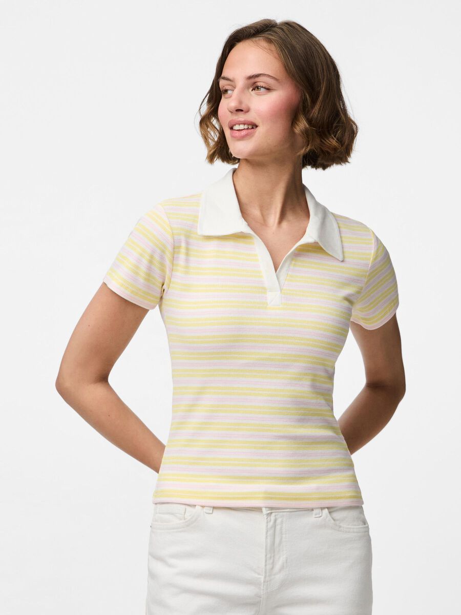 Pieces PCJAYJAY POLOSHIRT, Pale Banana, highres - 17163980_PaleBanana_1253868_003.jpg