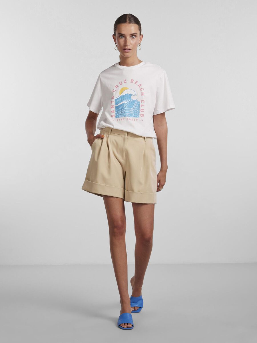 Pieces PCKYZA HIGH WAISTED SHORTS, Irish Cream, highres - 17137657_IrishCream_005.jpg