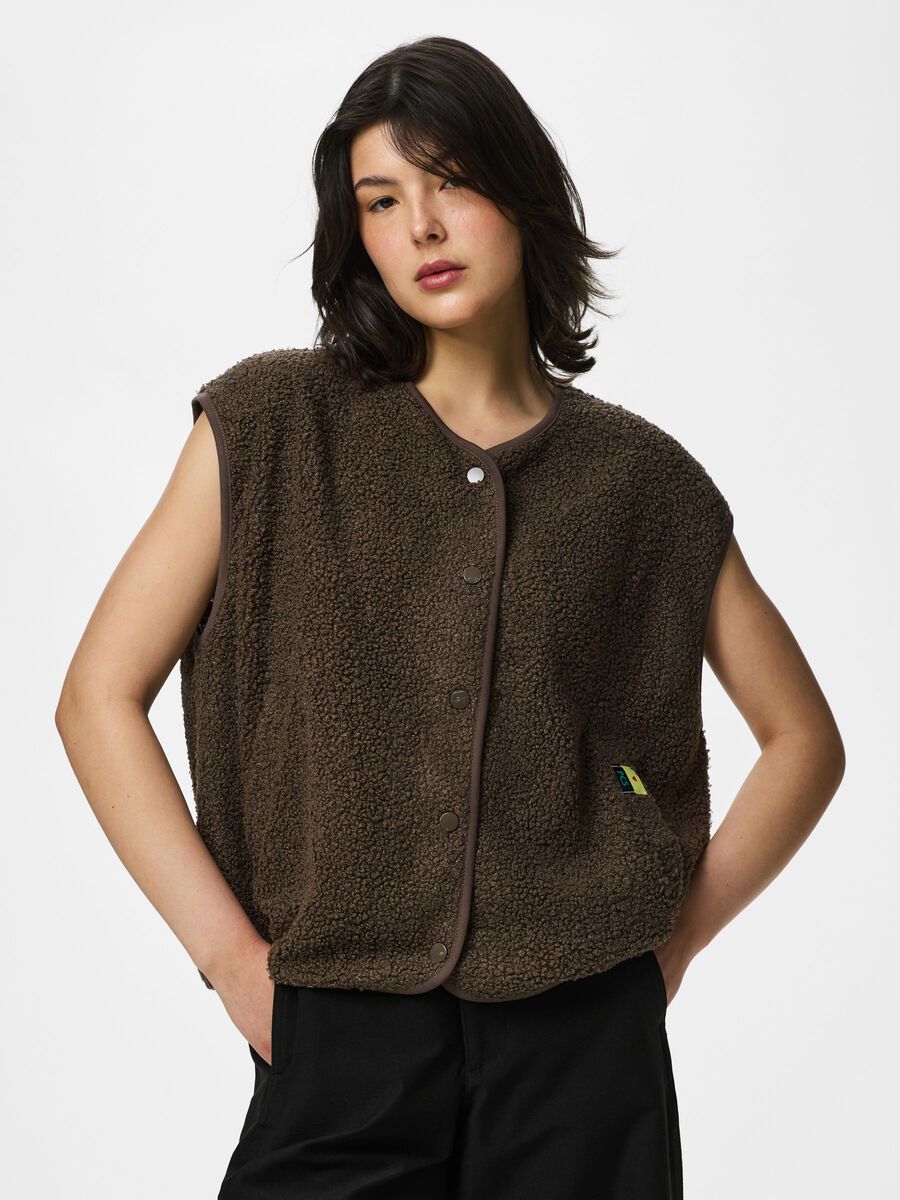 Carousel image - PCKATTY TEDDY  GILET, Morel | 1