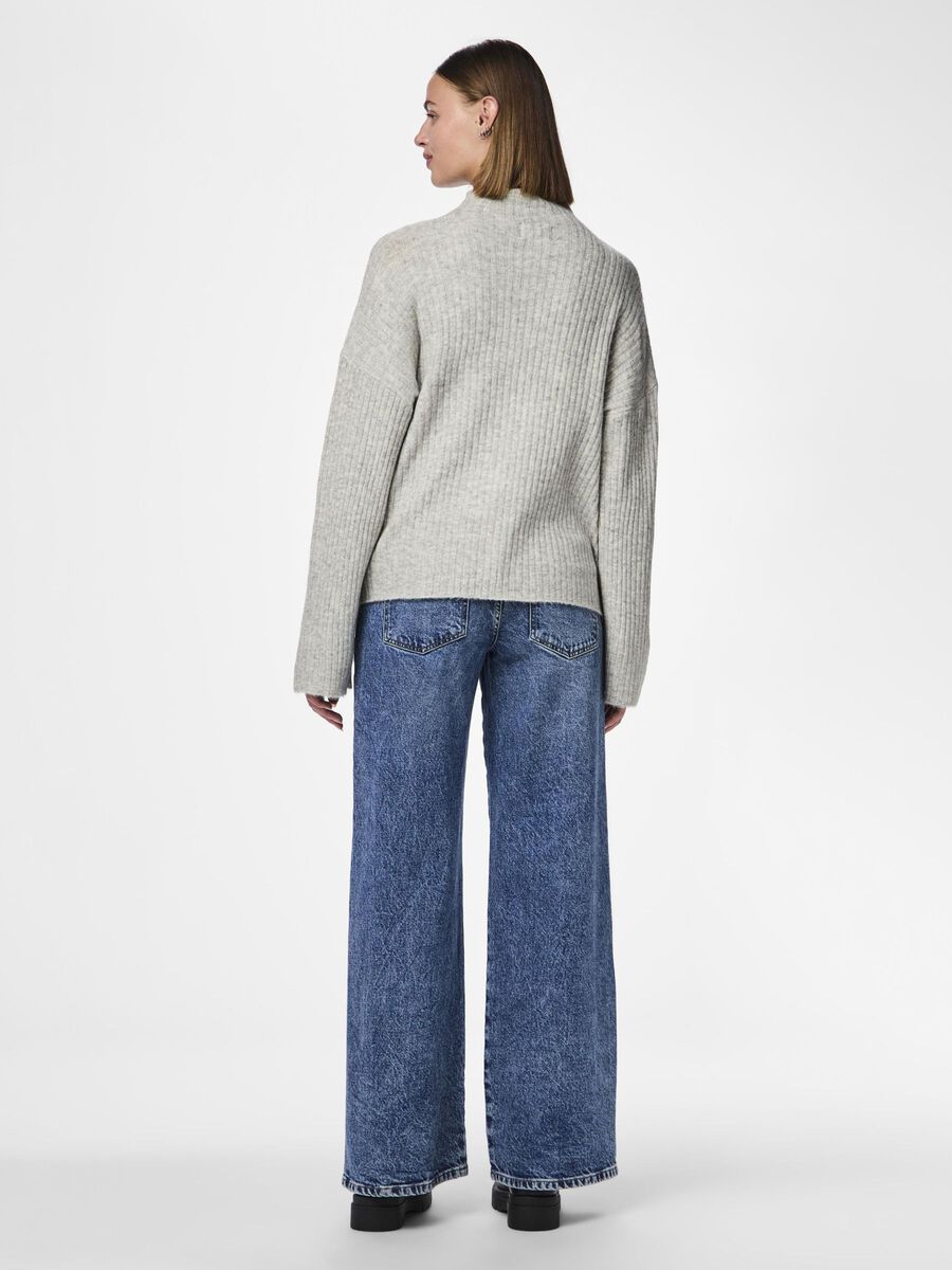 Pieces PCTULLE HIGH-NECK JUMPER, Light Grey Melange, highres - 17154374_LightGreyMelange_004.jpg