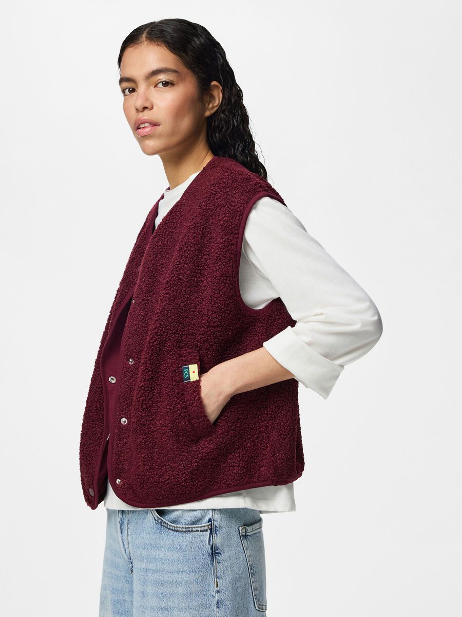 Product carousel image - PCKATTY TEDDY VEST, Tawny Port | 1
