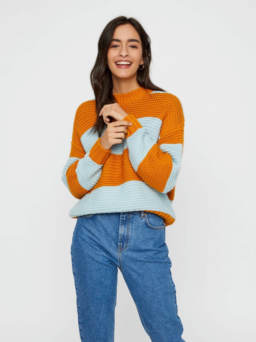 Pieces STRIPED PULLOVER, Inca Gold, highres - 17099425_IncaGold_717309_003.jpg